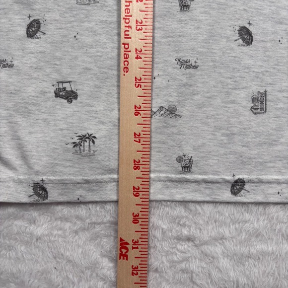 Travis Mathew Polo Men XL (FIT M) Gray Stolen Time Tropical Golf Cart Ridglea - Picture 10 of 13